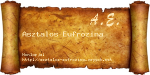 Asztalos Eufrozina névjegykártya